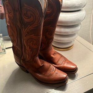 Lucchese Brown Leather Cowboy Boots